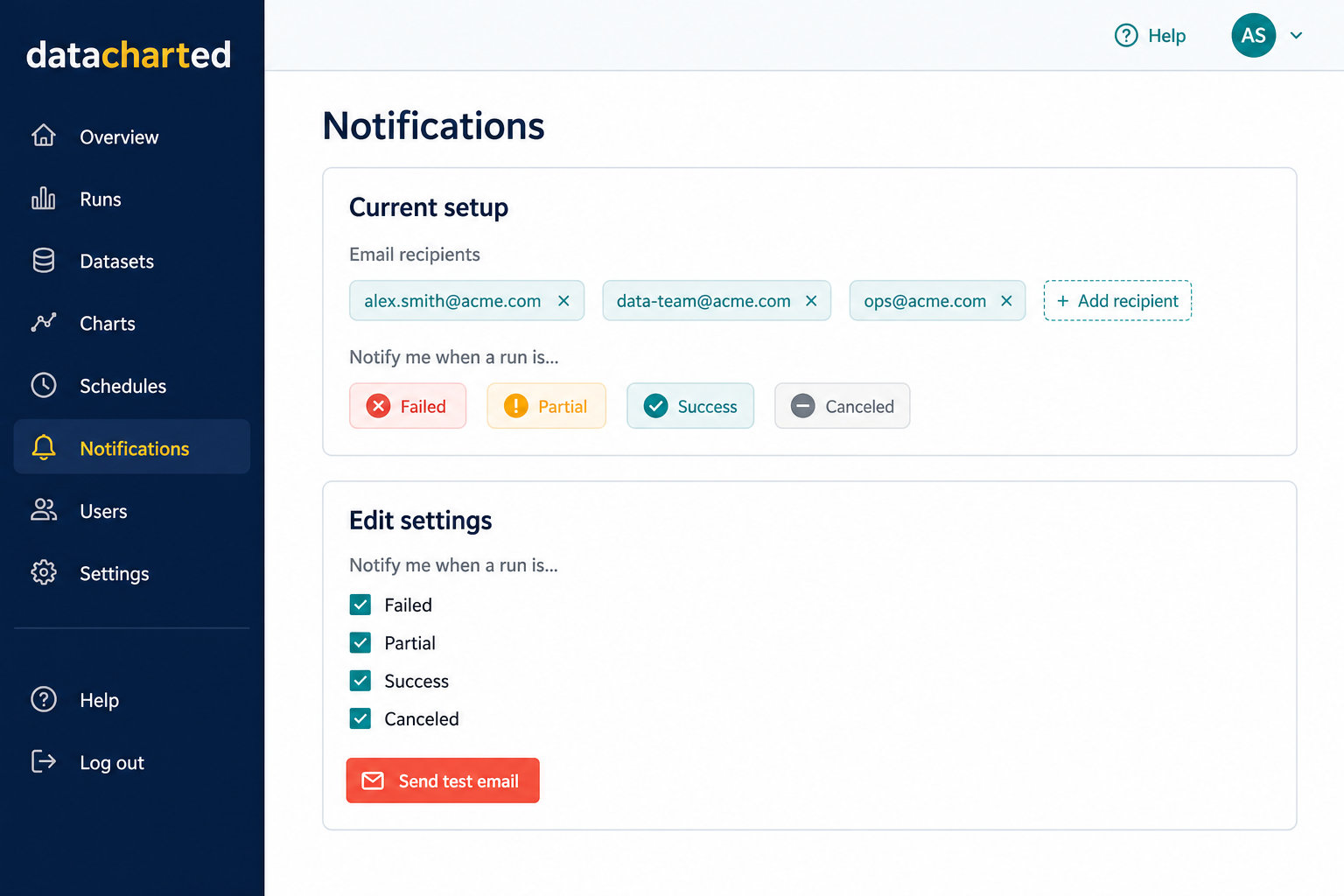 Notification settings